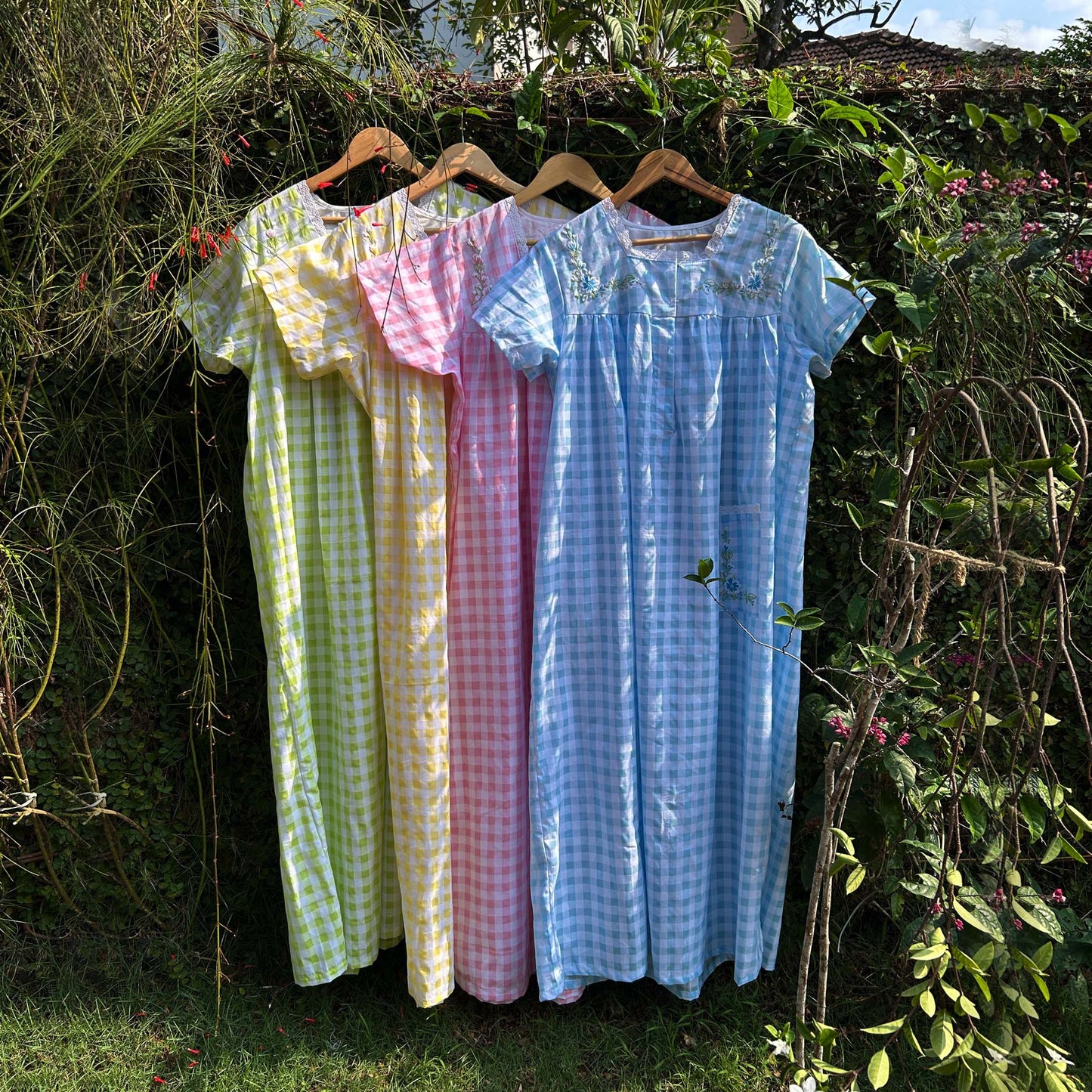 Embroidered Square Lace Yoke Ladies Nightwear