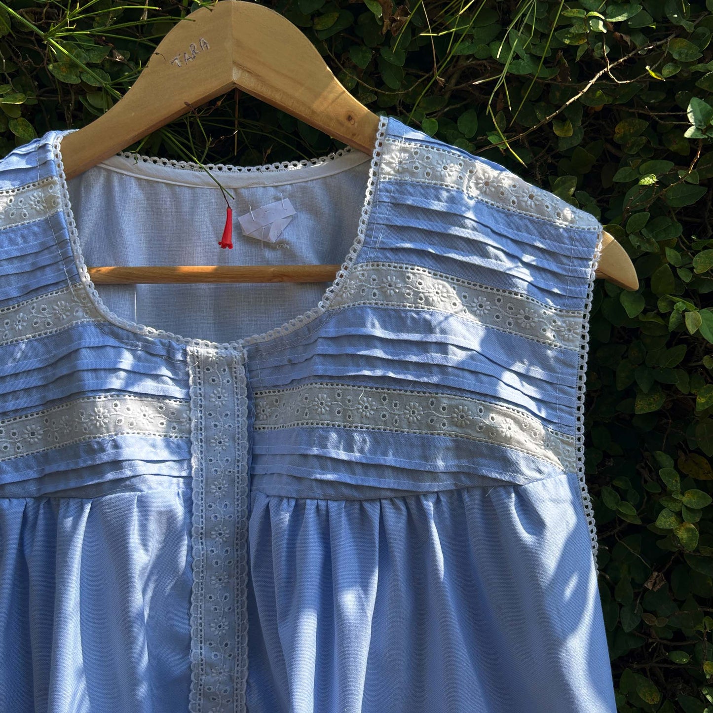 Calm Blue - Pin Tuck Yoke Night Wear for Women