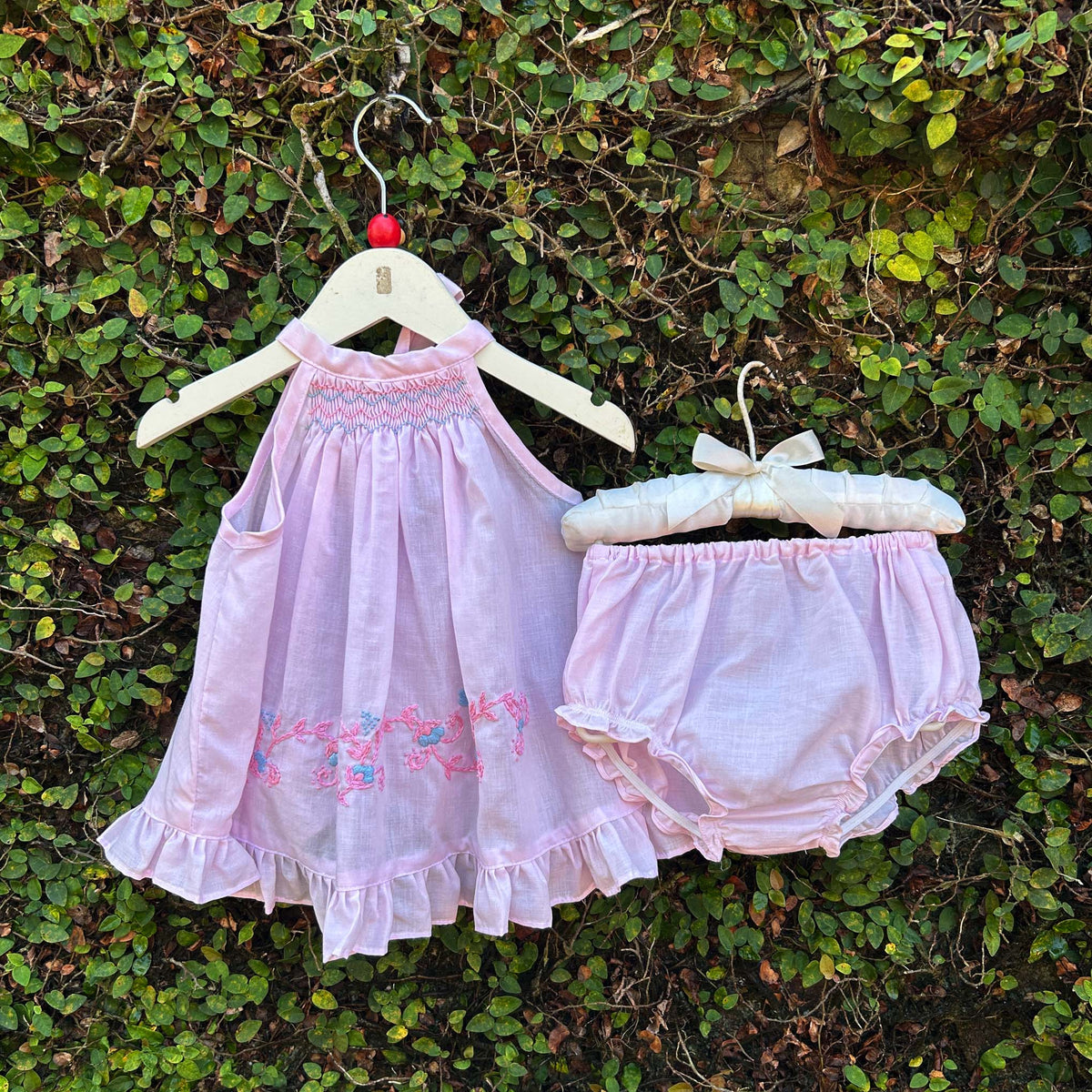 Elegant Floral Blossom Baby Pink Dress Set
