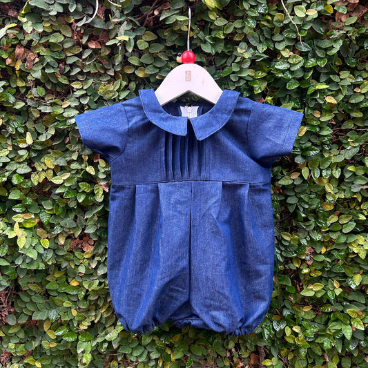 denim baby romper