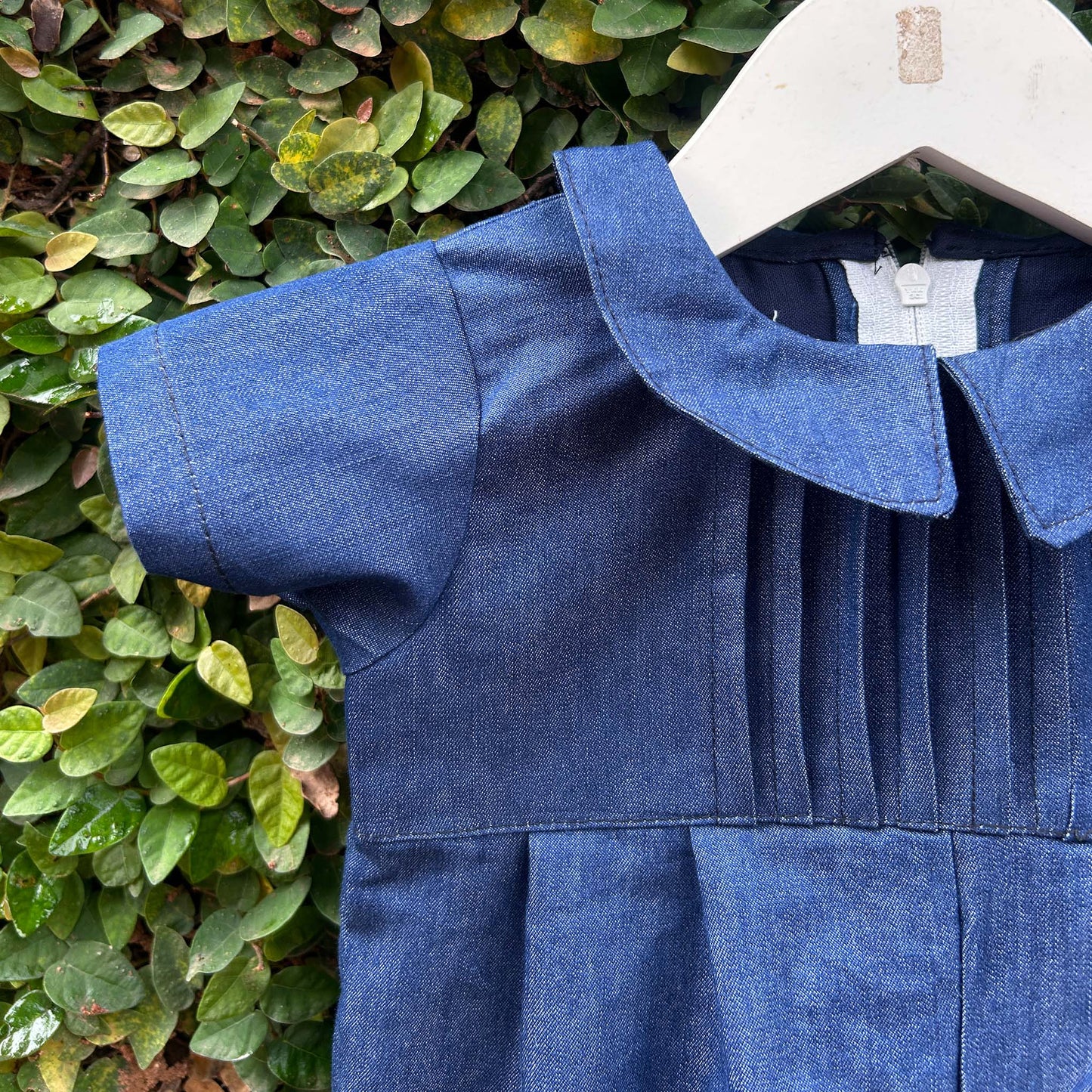 Classic Denim Romper: Perfect for Every Wiggle