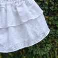 Two Layered White Embroidered Skirt
