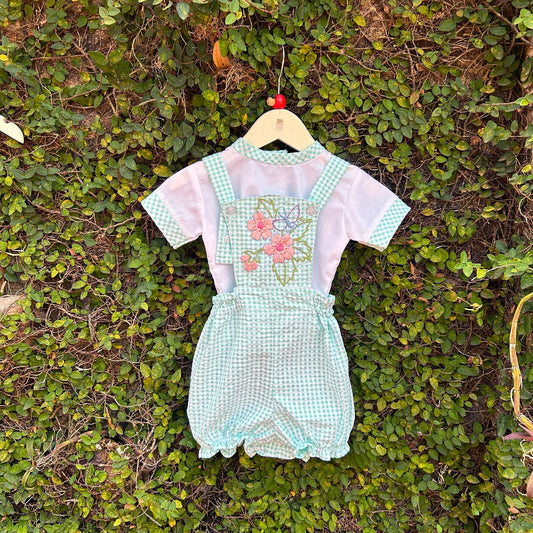 vibrant gingham romper