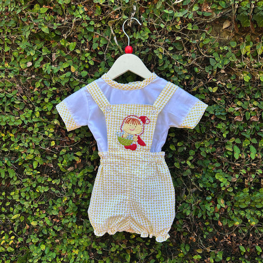 Stylish Gingham Baby Balloon Romper