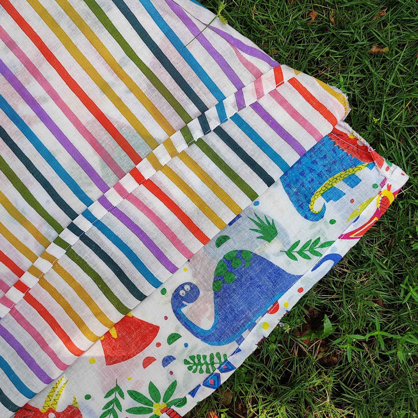 Rainbow Dinos Versatile Cotton Dress