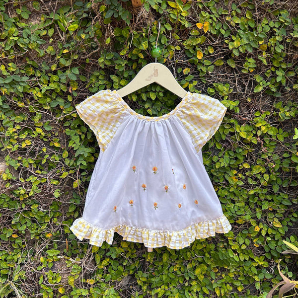 gingham pattern baby dress