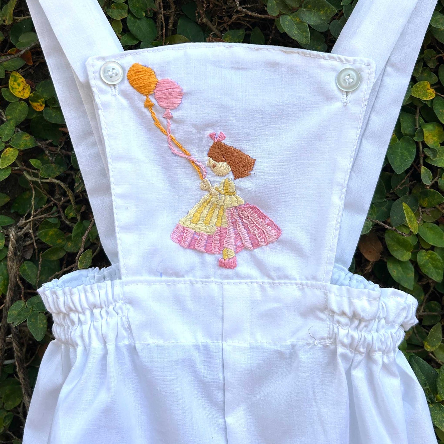 Balloons & Whimsy: Embroidered Elegance in White