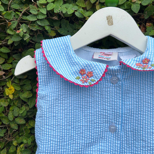 Charming Gingham Seersucker Summer Dress