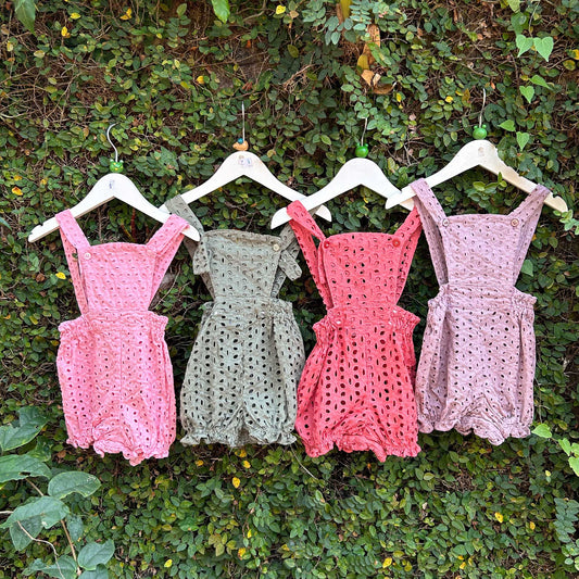 cotton eyelet baby romper