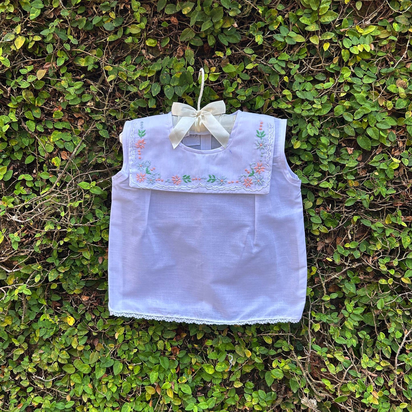 Embroidered Square Collar Baby Top