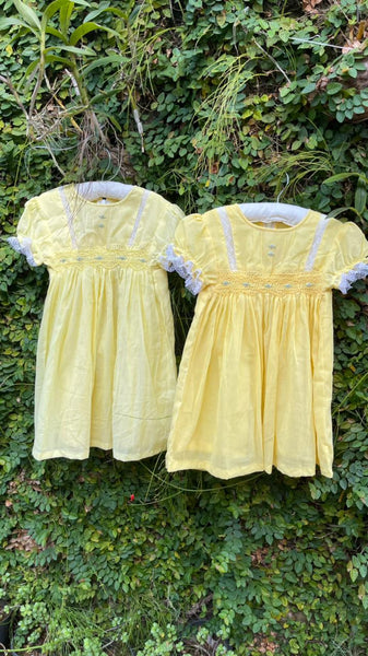 yellow classic smock baby dresses