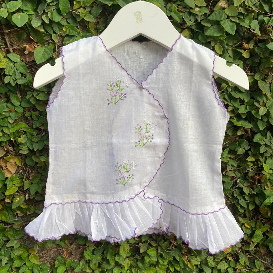Embroidered Scalloped Voile Dress - Assorted color