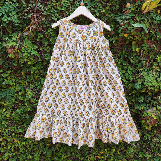 Colourful Floral Block Print Cotton Nightwear