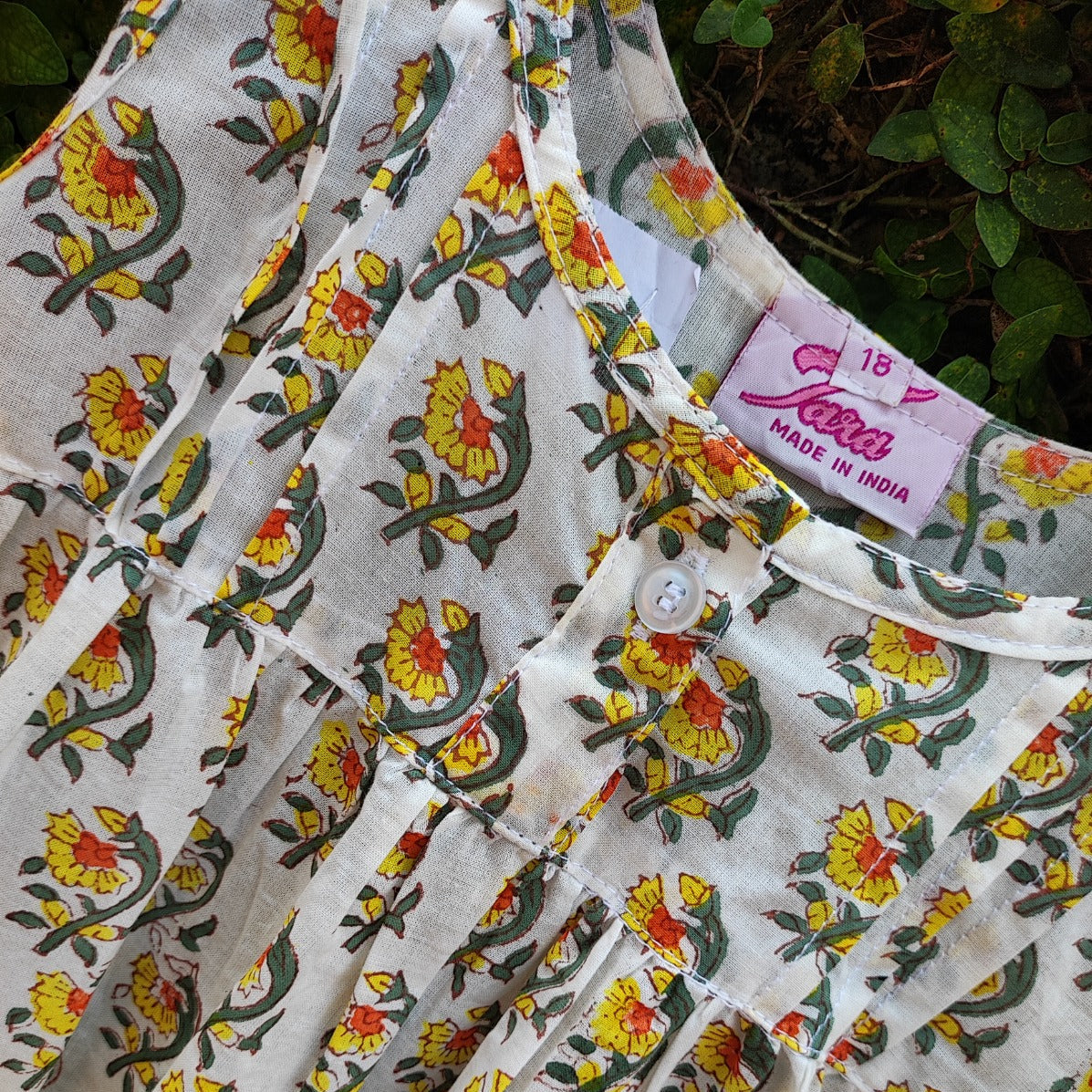 Colourful Floral Block Print Cotton Nightwear