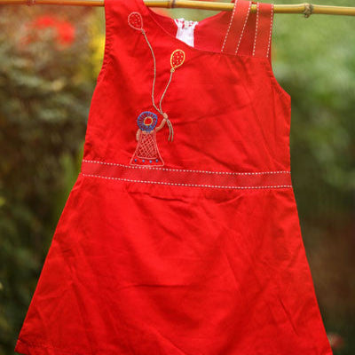 Li'l Girl's Double Stappy Red Dress