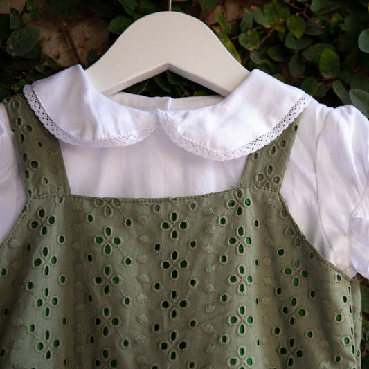 Cool Colours Cotton Eyelet Dress Set