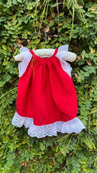 red and white baby play dress