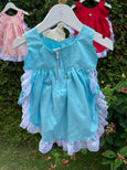 Satin Polka Apron Dress with Panty and Frill Details