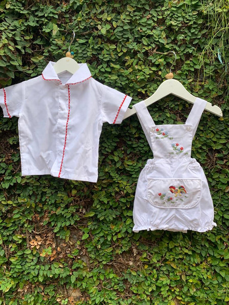 hand embroidered dungarees set