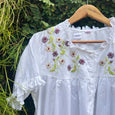 Graceful White Hand-Embroidered Cotton Nightwear