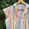 Vibrant Rainbow Striped Cotton Nighty