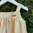 Yellow Gingham Strappy Floral Dress