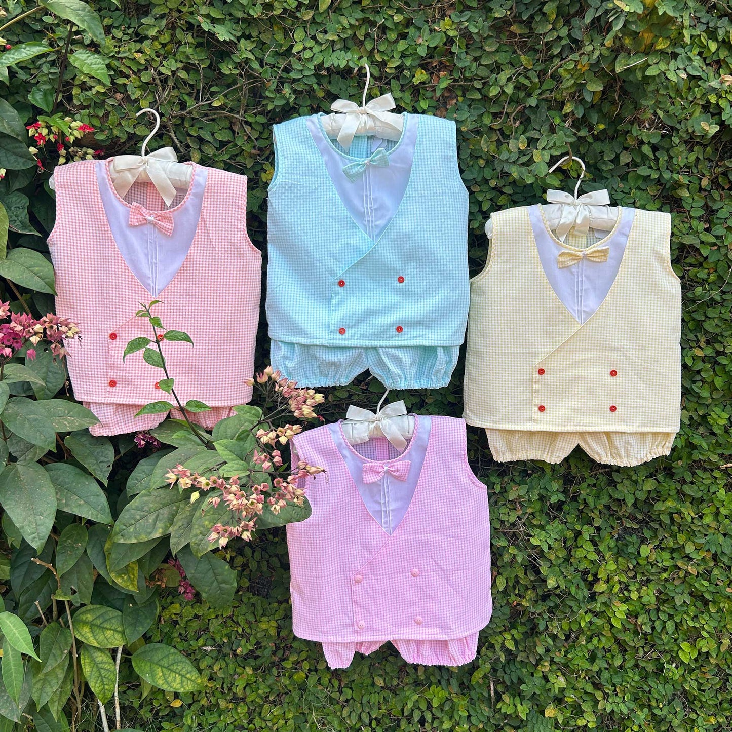 gingham pattern stylish baba suit