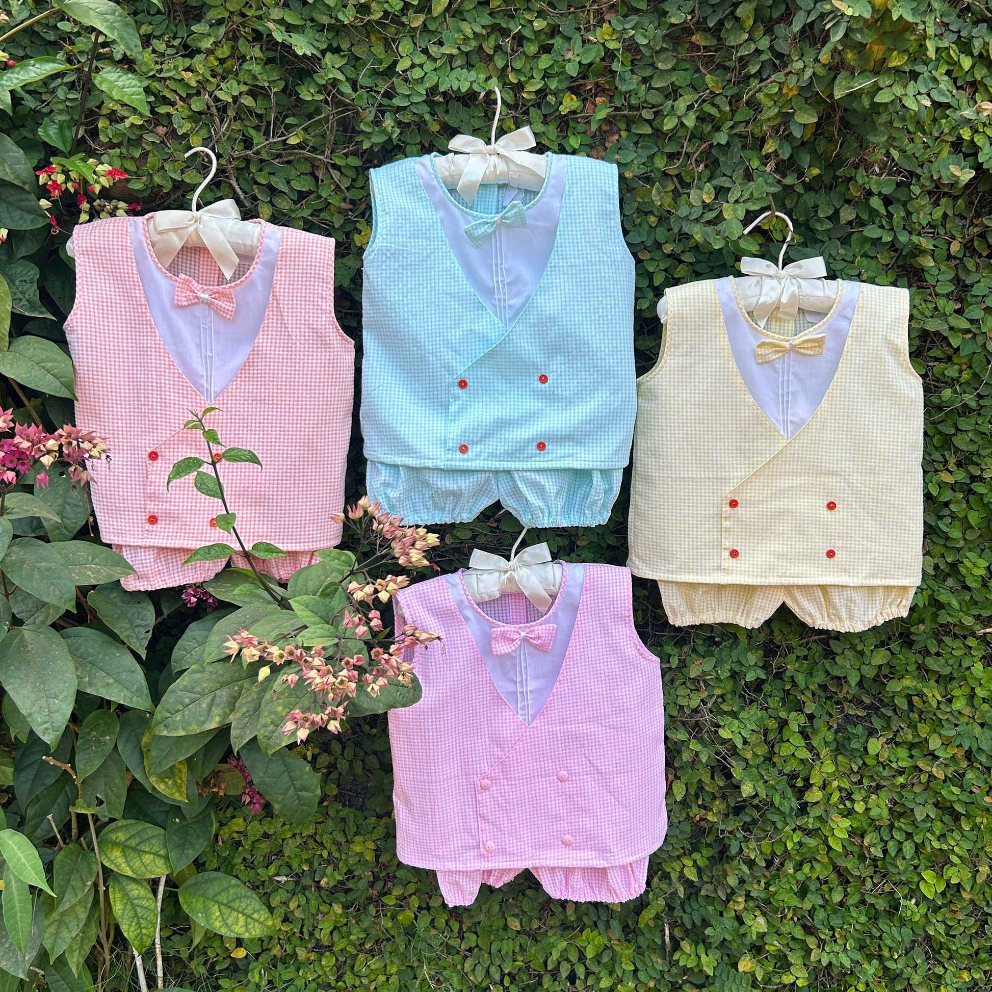 gingham pattern stylish baba suit