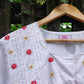 Half Sleeved Nightwear with Embroidered Ornate Flowers