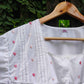 Half Sleeved Nightwear with Embroidered Ornate Flowers