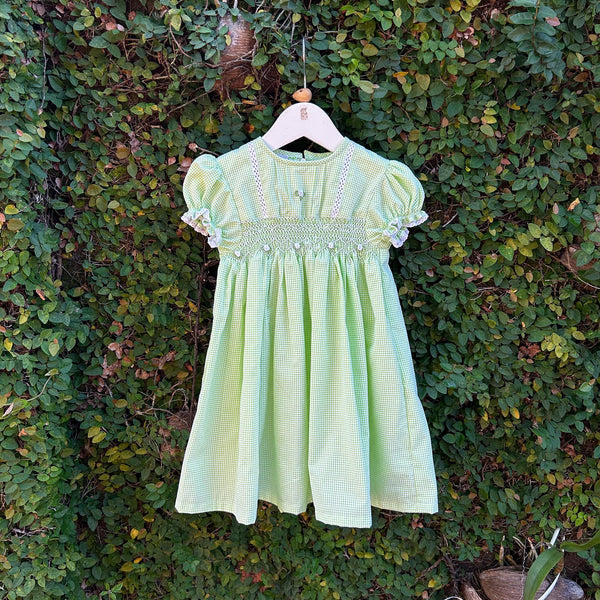 pastel green check dress