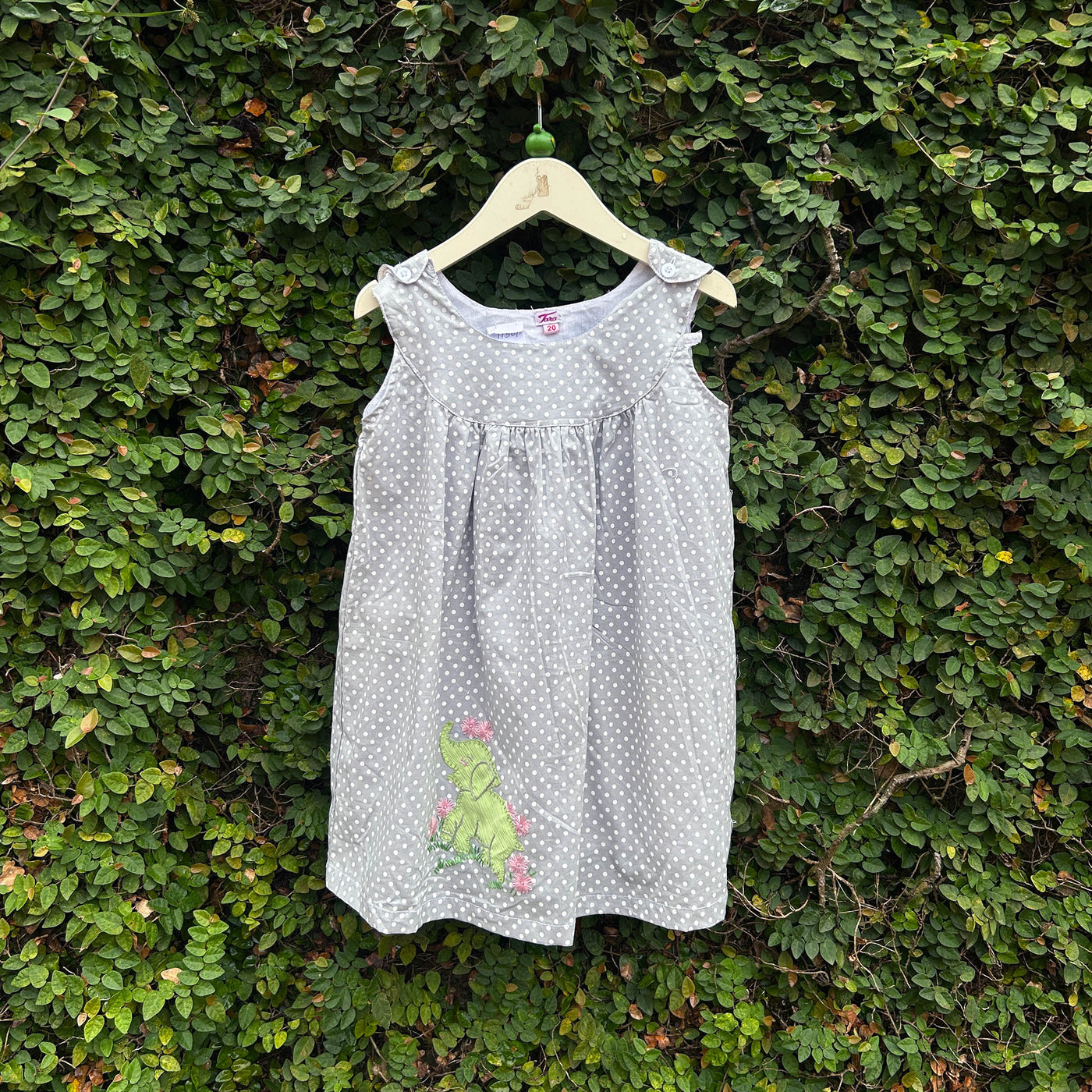 polka dot grey baby dress