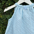 Embroidered Fabric Sky Blue Baby Dress for Summer