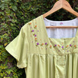 Sunshine Serenade: Hand-Embroidered Nightwear