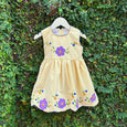 yellow floral applique baby dress