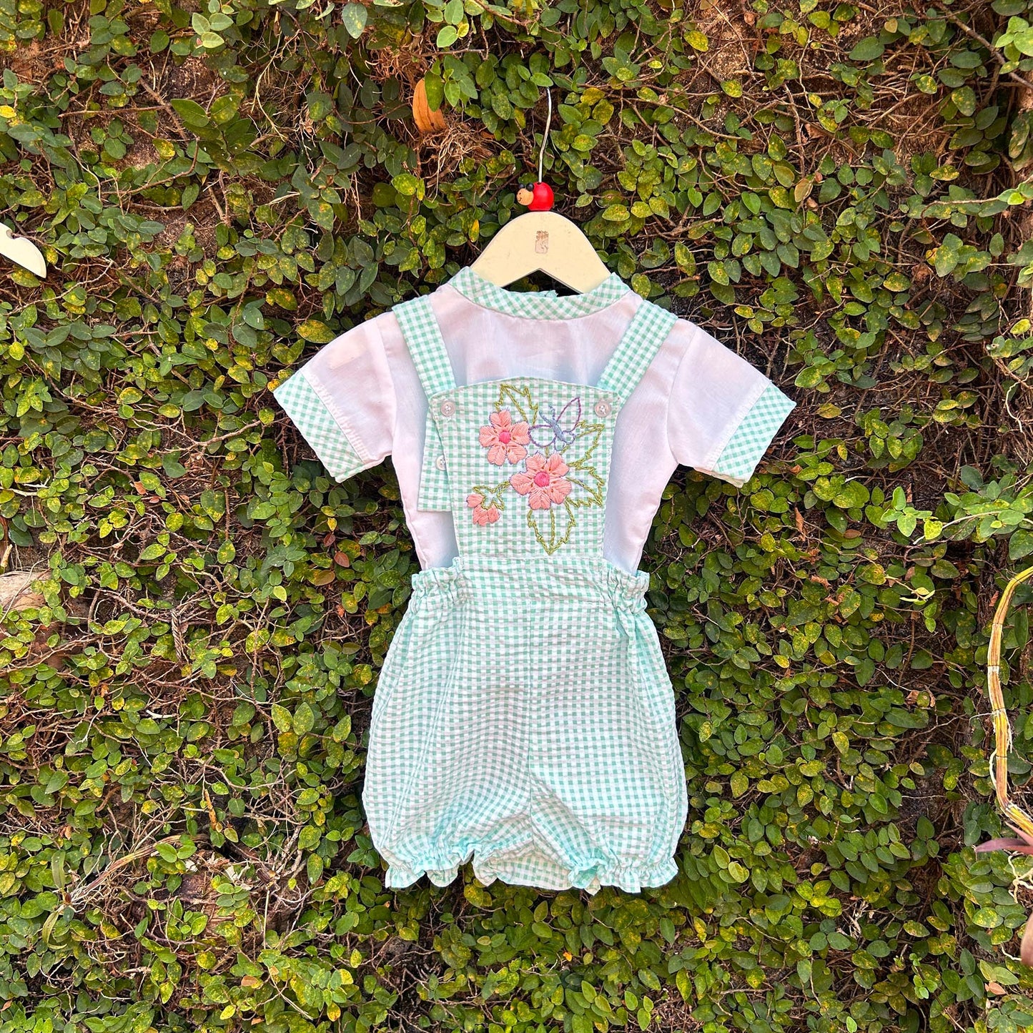 vibrant gingham romper