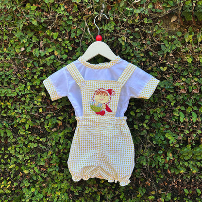 Stylish Gingham Baby Balloon Romper