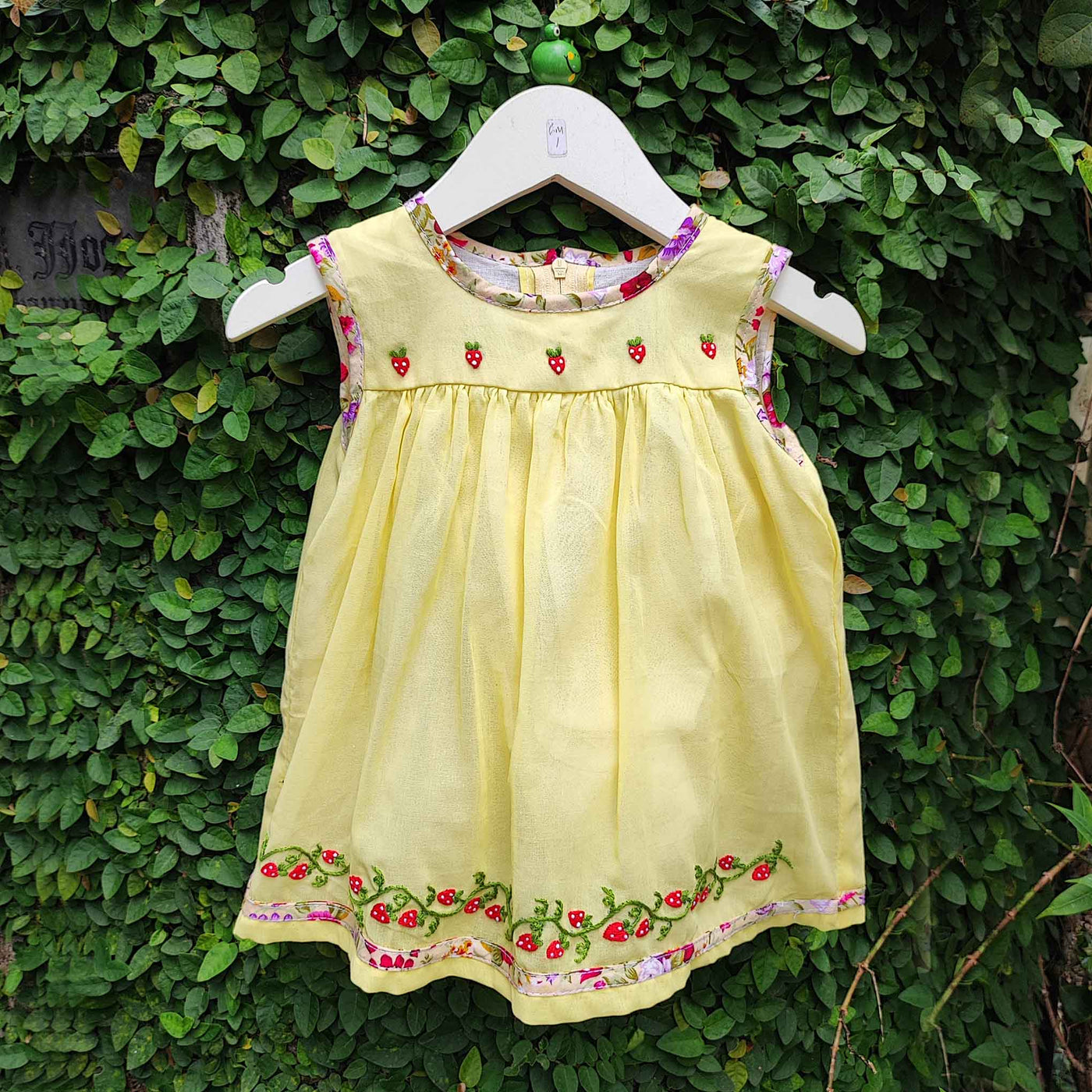 pale yellow embroidered dress