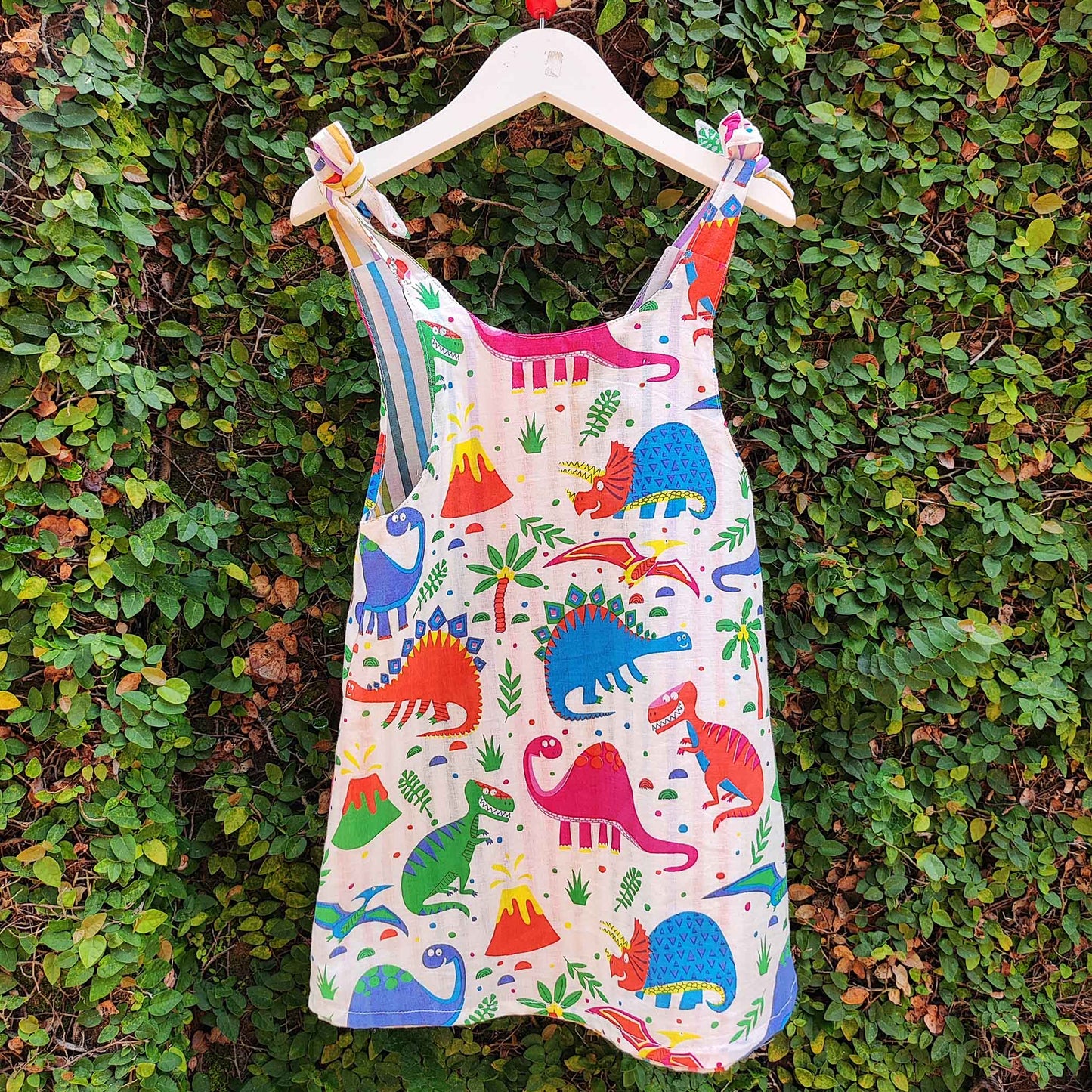 Rainbow Dinos Versatile Cotton Dress