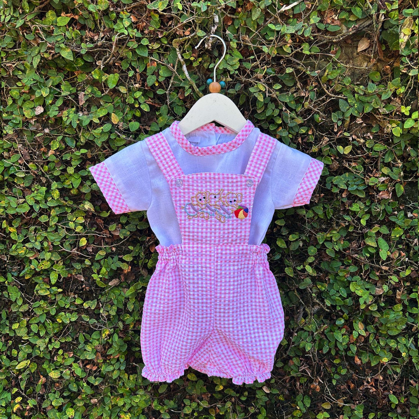 Stylish Gingham Baby Balloon Romper