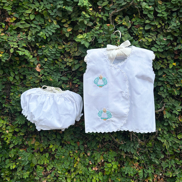 embroidered newborn dress set