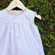 Whimsical Wonderland: Rainbow Piped Baby Frock