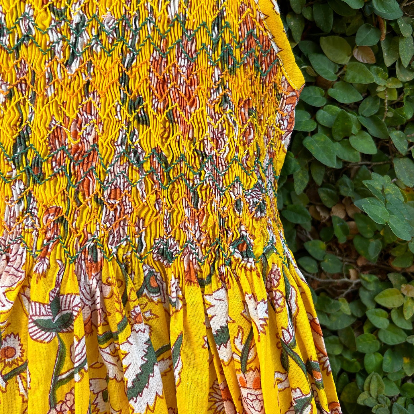 Sweet Summer Block Printed Cotton Frock