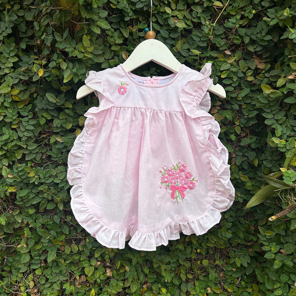 baby pink apron baby dress