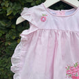 Blossom Bliss: Baby Pink Floral Apron Dress