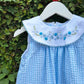 Embroidered Gingham Dress for Little Princesses