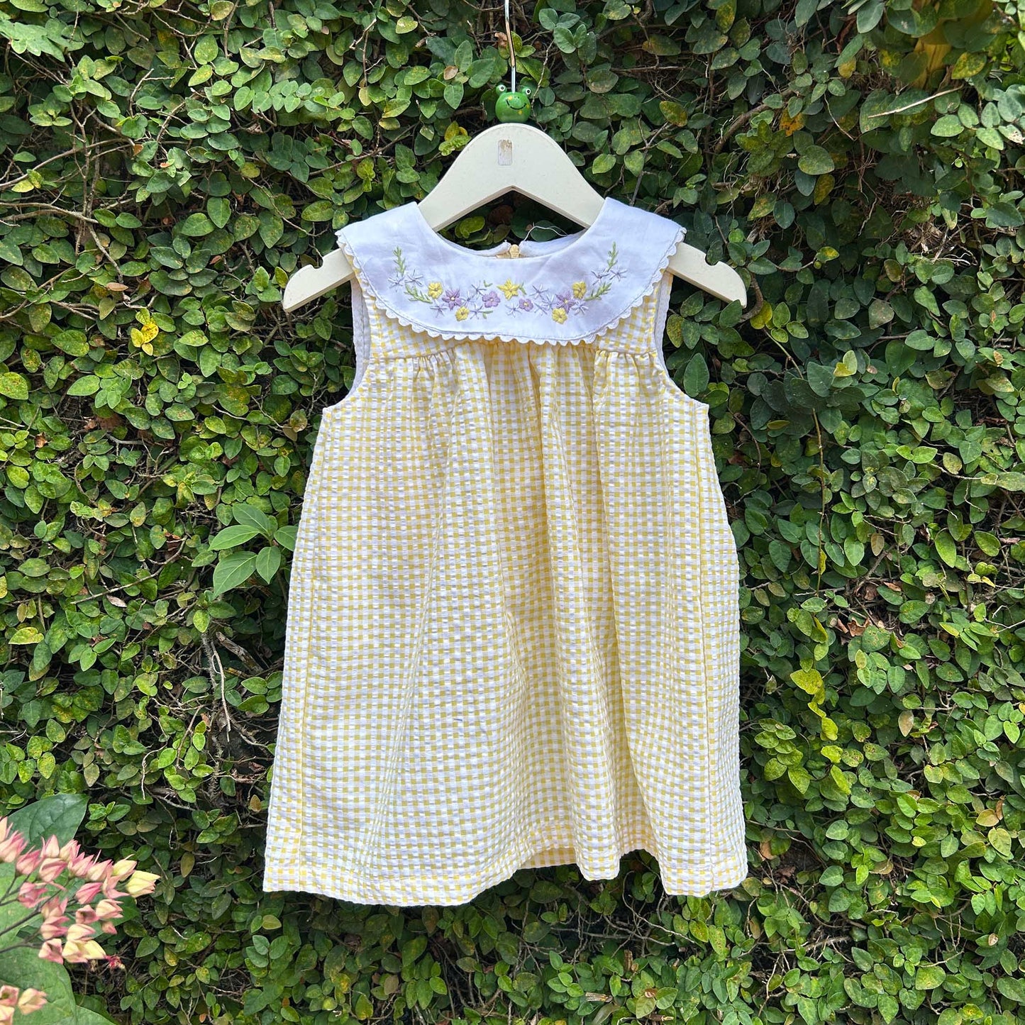 Embroidered Gingham Dress for Little Princesses
