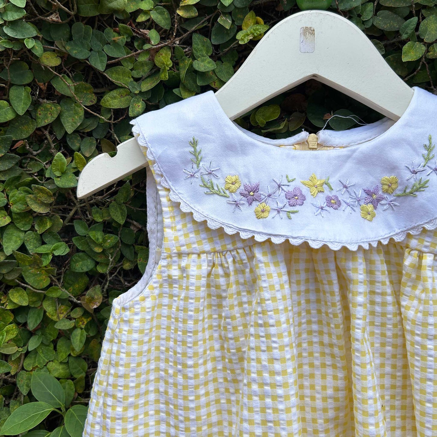 Embroidered Gingham Dress for Little Princesses