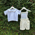 Charming Pale Yellow Dungaree Set for Babies