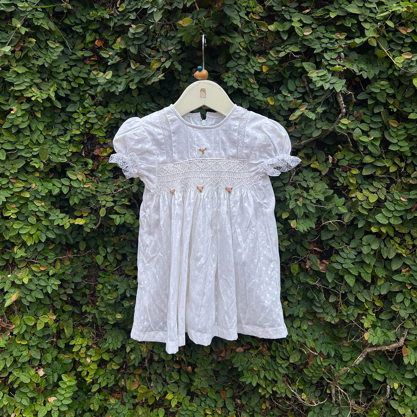 white cotton baby dress